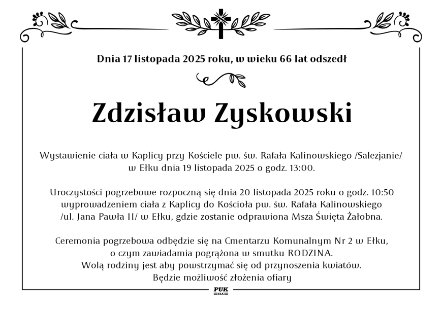 Zdzisław Zyskowski - nekrolog